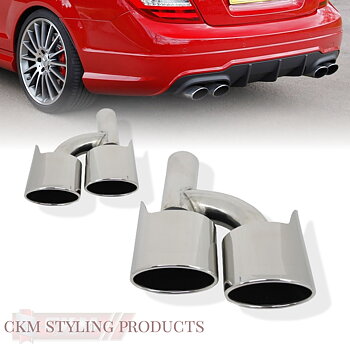 2. W204 Tailpipe in chrome 4 pipes V3