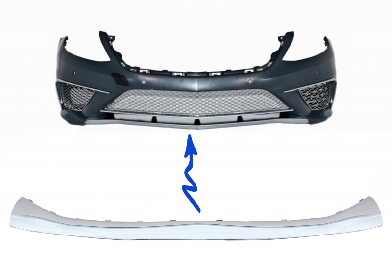 1.  S65 Design Chrome Edition Front Bumper Spoiler Lip