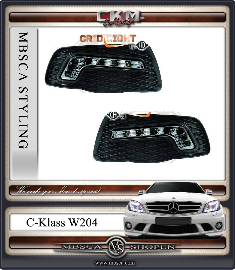 W204 Diodlysen för kofångare Smoke V1