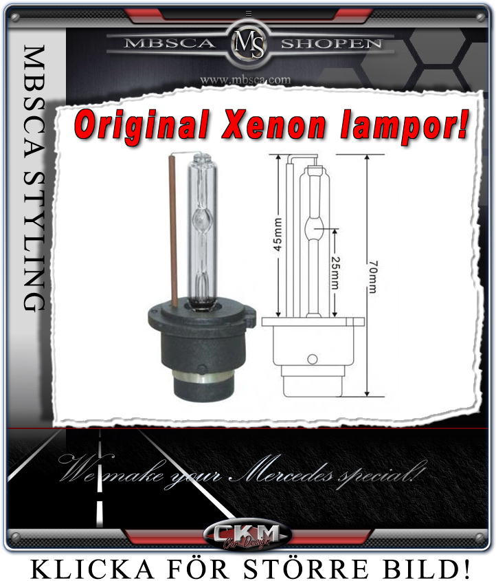 Xenon replacement bulbs for car with original xenons.