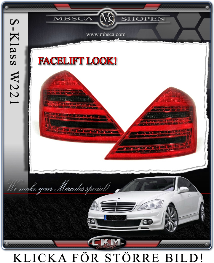 Facelift "look" baklysen 2 st Red/Smoke DYNAMIK blinker