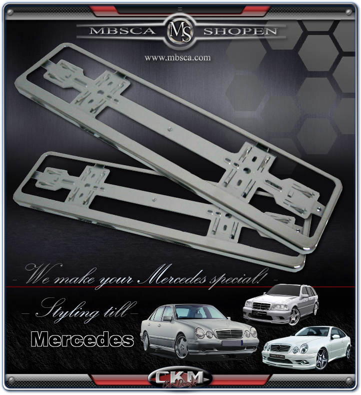Licensplate holders in chrome. 1pcs