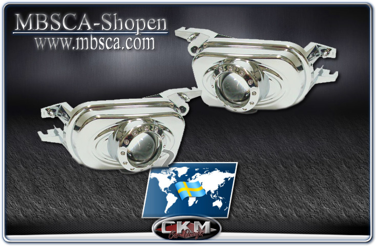 Clear fog lights projector in chrome 2 pcs