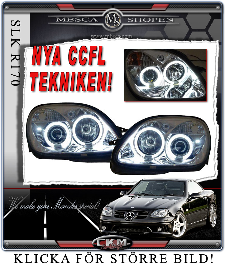 Clera glas frontlights with Angel Eyes. 2pcs