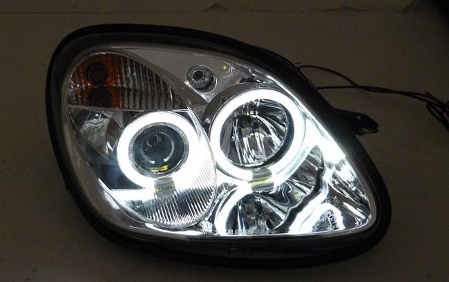 Clera glas frontlights with Angel Eyes. 2pcs - 3