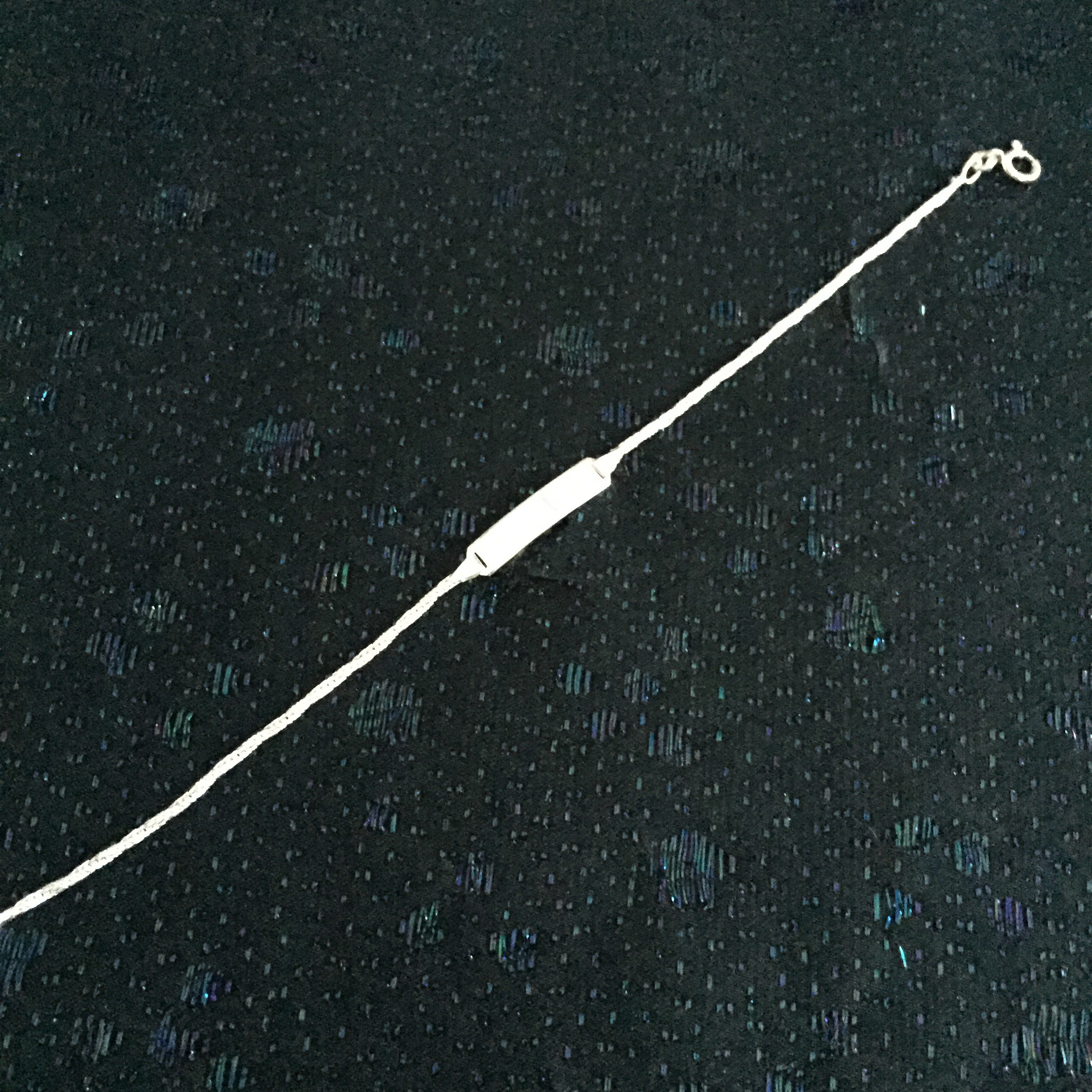Armband i äkta silver med platta. Balestra.-70talet.18cm - 3