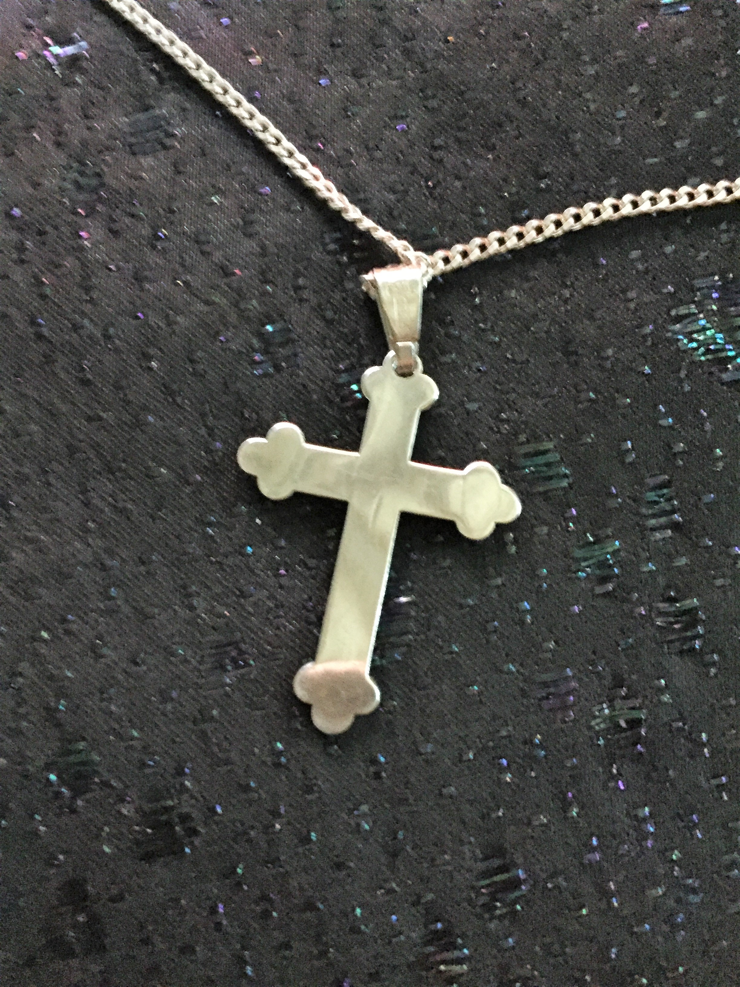 Kors i silver med Kristusbild. - 5
