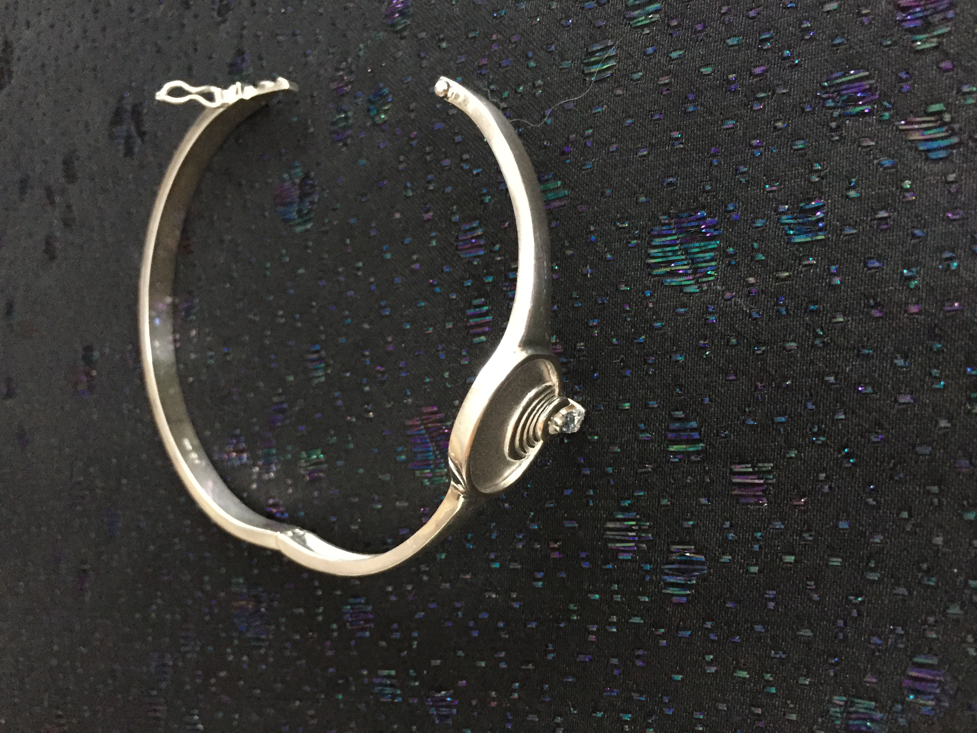  Armring i silver med blå akvamarin. 1990talet - 3