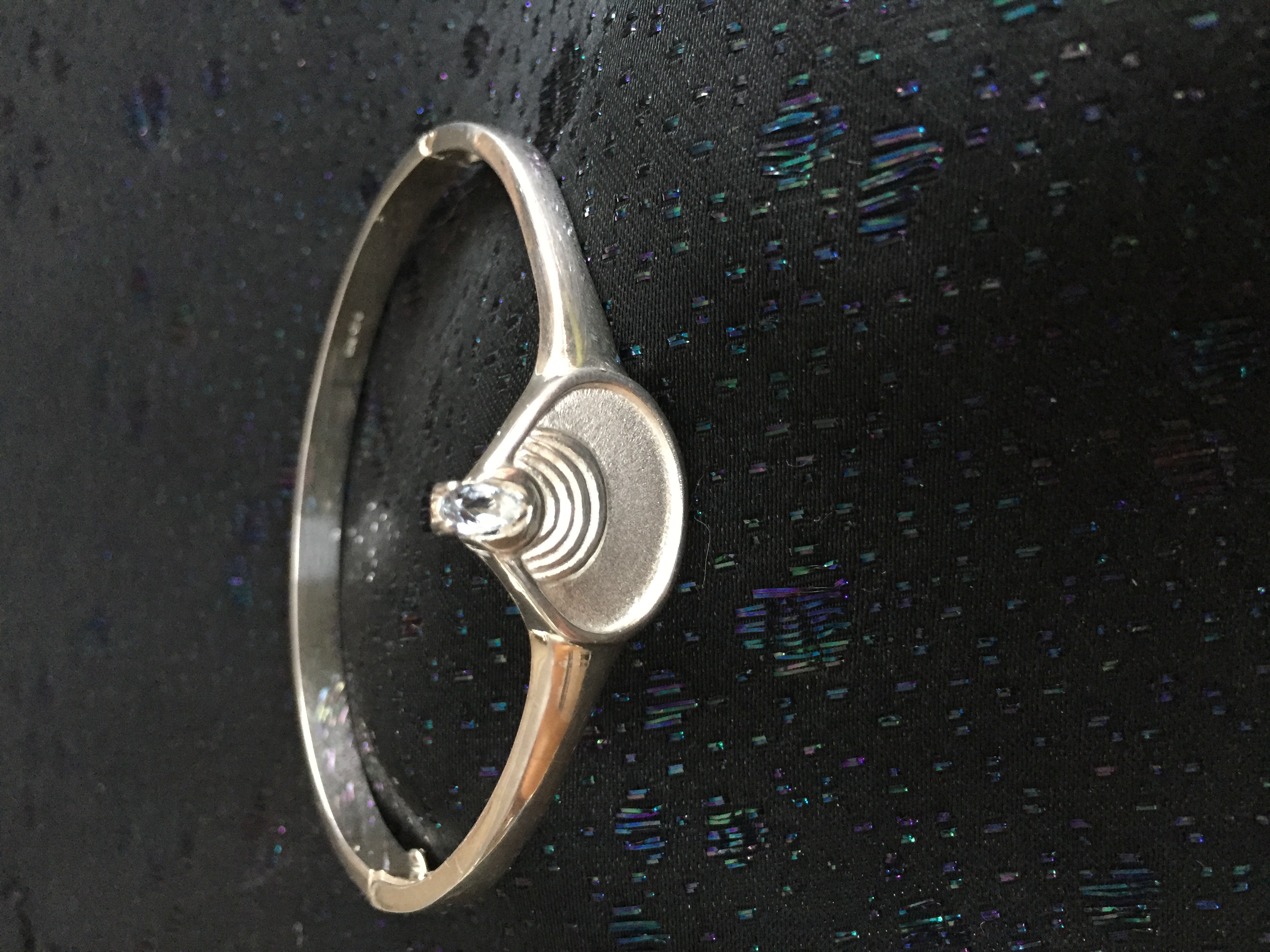  Armring i silver med blå akvamarin. 1990talet - 2