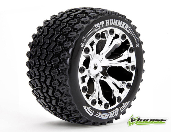 LOUISE RC WORLD L-T3209CH Tires & Rims ST-HUMMER 2.8" Chrome 1/2-Offset (2)*