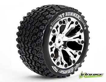 LOUISE RC WORLD L-T3209CH Tires & Rims ST-HUMMER 2.8" Chrome 1/2-Offset (2)*