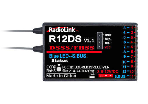 RADIOLINK RLR12DS Receiver R12DS 12-channels (AT9, AT9S, AT10, AT10ll) - 2