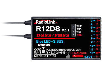 RADIOLINK RLR12DS Mottagare R12DS 12-kanaler (AT9, AT9S, AT10, AT10ll)
