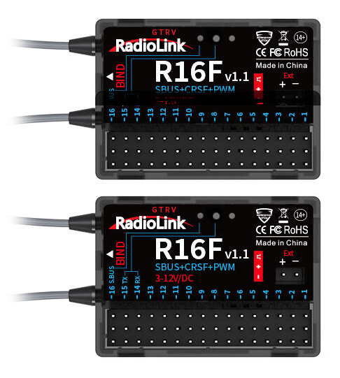 RADIOLINK RLT16DM2-1 T16D Mode-2 RC Sändare med 2x R16F Mottagare - 2