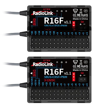 RADIOLINK RLT16DM2-1 T16D Mode-2 RC Transmitter 2x R16F Receiver