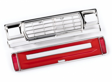 Traxxas 429819-RED Grill, Tailgate Red with LED Lenses Ford F-150 TRX-4M
