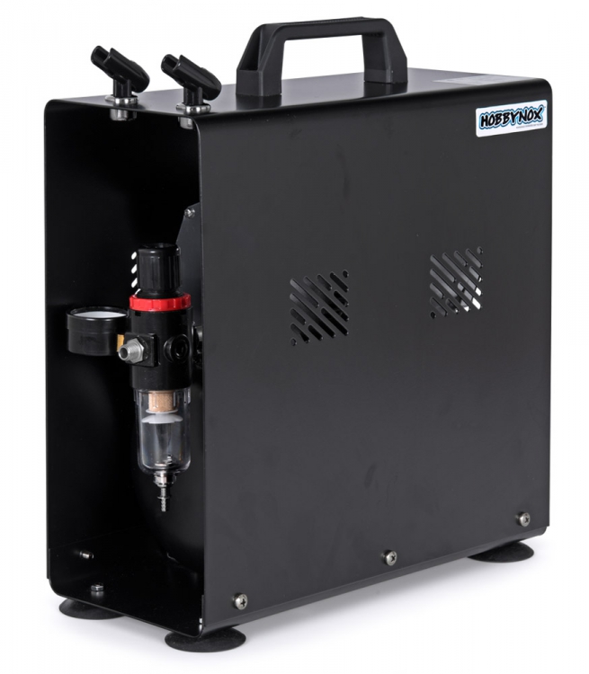 Hobbynox AS186A Hobbynox Airbrush Kompressor 1/6HP med 3L Tank (0-4BAR) - 2