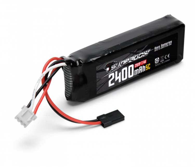 Sunpadow HE0002   Mottagarbatteri Li-Po 7,4V 2400mAh 5C
