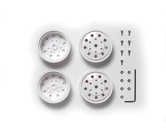 TAMIYA 56542 Rear Wheels Sets (22mm Width) White - 2