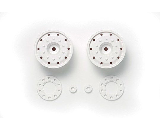 TAMIYA 56543 Wheels (30mm Width/Hex) White - 2
