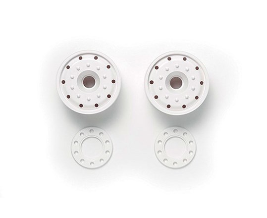 TAMIYA 56544 Wheels (30mm Width/Ball Bearing) White - 2