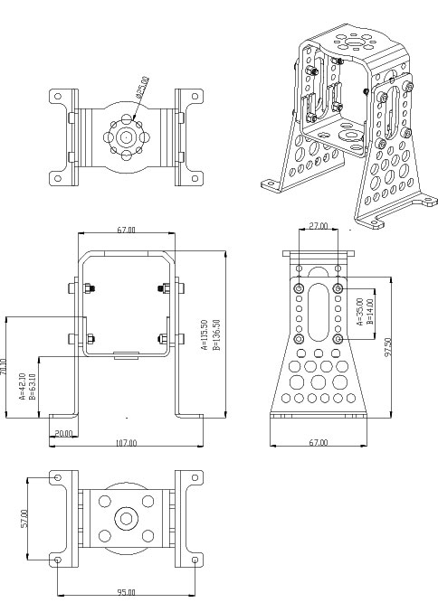 Hacker Motor Mount Alu A40/A50 complete