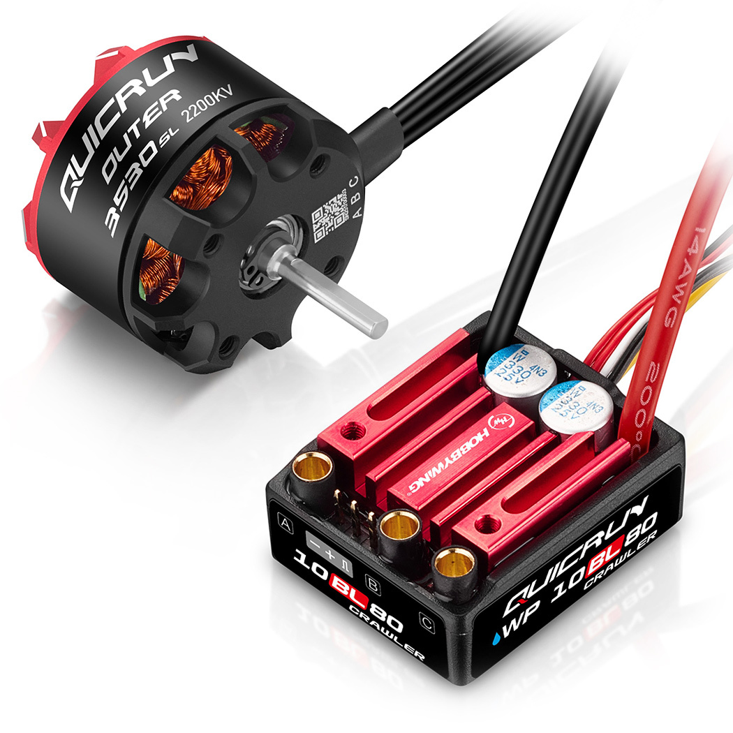 Hobbywing 38030216 QuicRun Combo WP 10BL80 G2 Crawler - 3530SL 2200KV