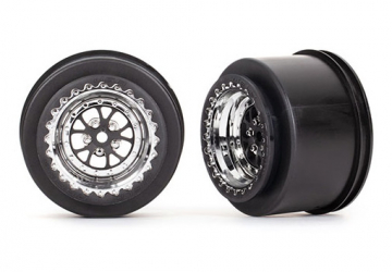 Traxxas 9473R Fälg Bak Krom (2)  Drag Slash