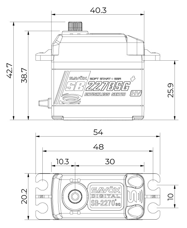Savöx SB-2270SG PLUS Servo 40Kg 0,12s HV Alu Brushless Ståldrev - 5