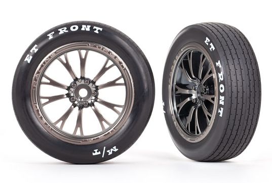 Tires & Wheels Front Satin Black Chrome (2)  Drag Slash