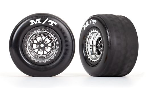 Traxxas 9475R Däck & Fälg Bak Krom (2)  Drag Slash