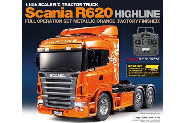 Tamiya 1:14 R/C Full Option - Scania R620 Metal Orange 23689