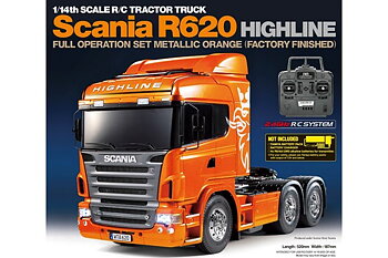 Tamiya 1:14 R/C Full Option - Scania R620 Metal Orange 23689