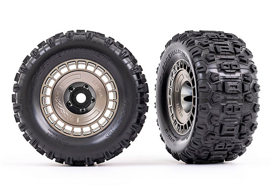 Tires & Wheels Sledgehammer 3.8'' / Satin Black Chrome Black 3-piece Spoke (w/ Wheel Hubs) (2)
