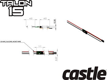 Castle Creations TALON 15 - 2-4S 15A 3A-BEC ESC
