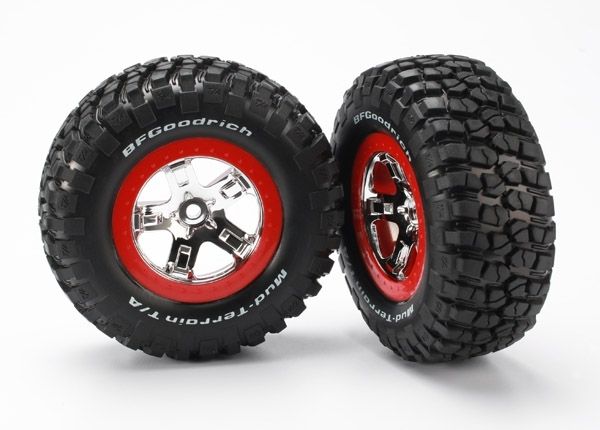Tires & Wheels BFGoodrich/SCT Chrome-Red 4WD/2WD Rear (2)