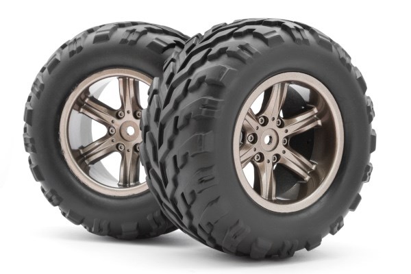 Blackzon 540077 Assembled Wheel/Tire (Dark Grey)