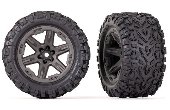 Traxxas 6763 Däck & Fälg Talon EXT/ RXT Grå 2.8" 4WD TSM (2)