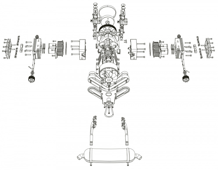 Toyan FS-B400 4-Cyl Boxer Metanolmotor 4-Takt Byggsats - 4