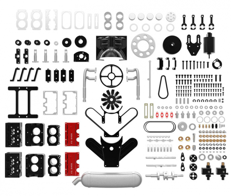 Toyan FS-B400 4-Cyl Boxer Metanolmotor 4-Takt Byggsats - 3