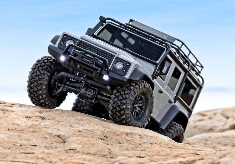 Traxxas TRX-4M 1/18 Land Rover Defender Crawler Silver RTR - 2S LiPo/USB Laddare - 3
