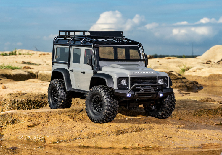 Traxxas TRX-4M 1/18 Land Rover Defender Crawler Silver RTR - 2S LiPo/USB Laddare - 5