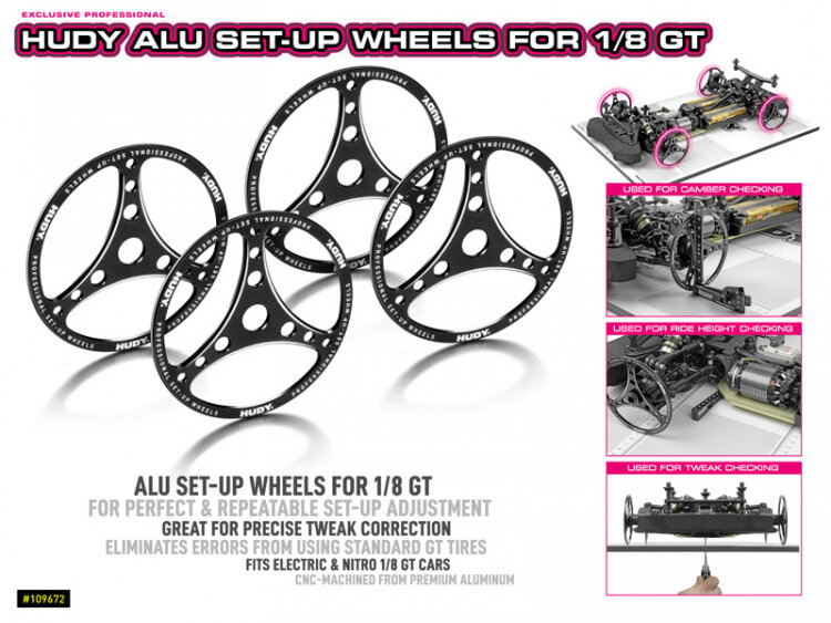 Hudy Set-Up Hjul 1/8 GT (4) - 2