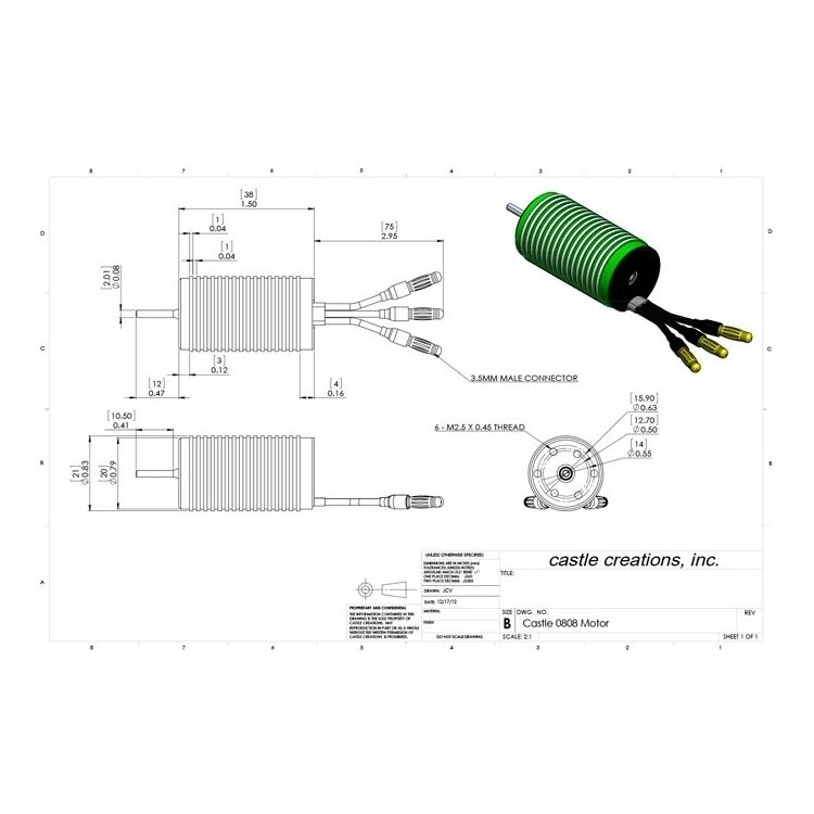 0808 Motor, Inrunner, 8200KV Scale 1/8 - 4