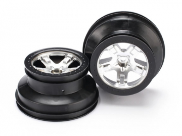 Wheels Satin Chrome - Black 2.2/3.0" 2WD Front (2)