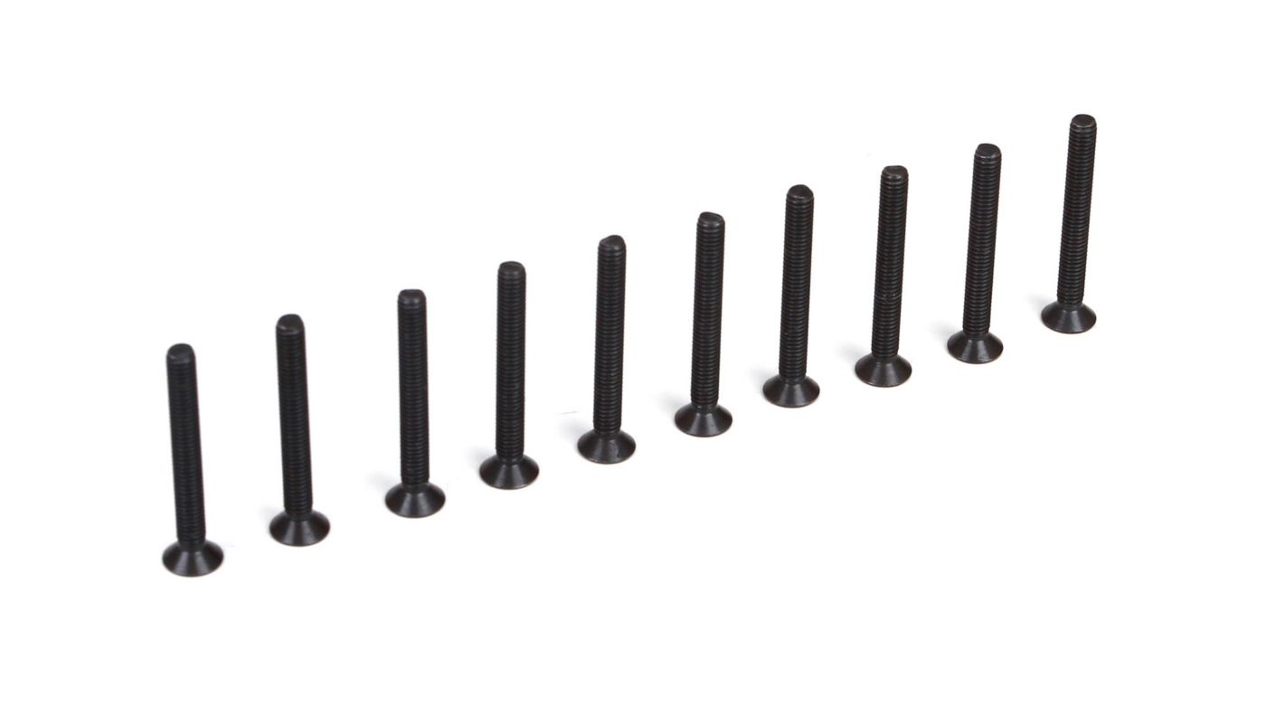 TLR TLR235004 Flat Head Screws, M3 x 25mm (10)