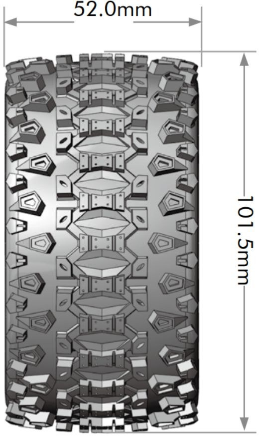 LOUISE RC WORLD LT3211SX Tires & Rims ST-UPHILL 1/10 Soft (Loose 12, 14, and 17 mm Hex) (2) - 2