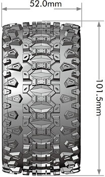 LOUISE RC WORLD LT3211SX Tires & Rims ST-UPHILL 1/10 Soft (Loose 12, 14, and 17 mm Hex) (2)