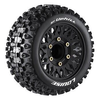 LOUISE RC WORLD LT3211SX Tires & Rims ST-UPHILL 1/10 Soft (Loose 12, 14, and 17 mm Hex) (2)