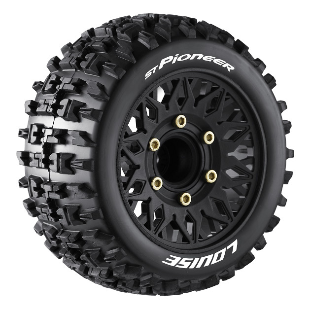 LOUISE RC WORLD LT3227SX Tires & Rims ST-PIONEER 1/10 Soft (Loose 12, 14, and 17 mm Hex) (2)